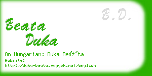 beata duka business card